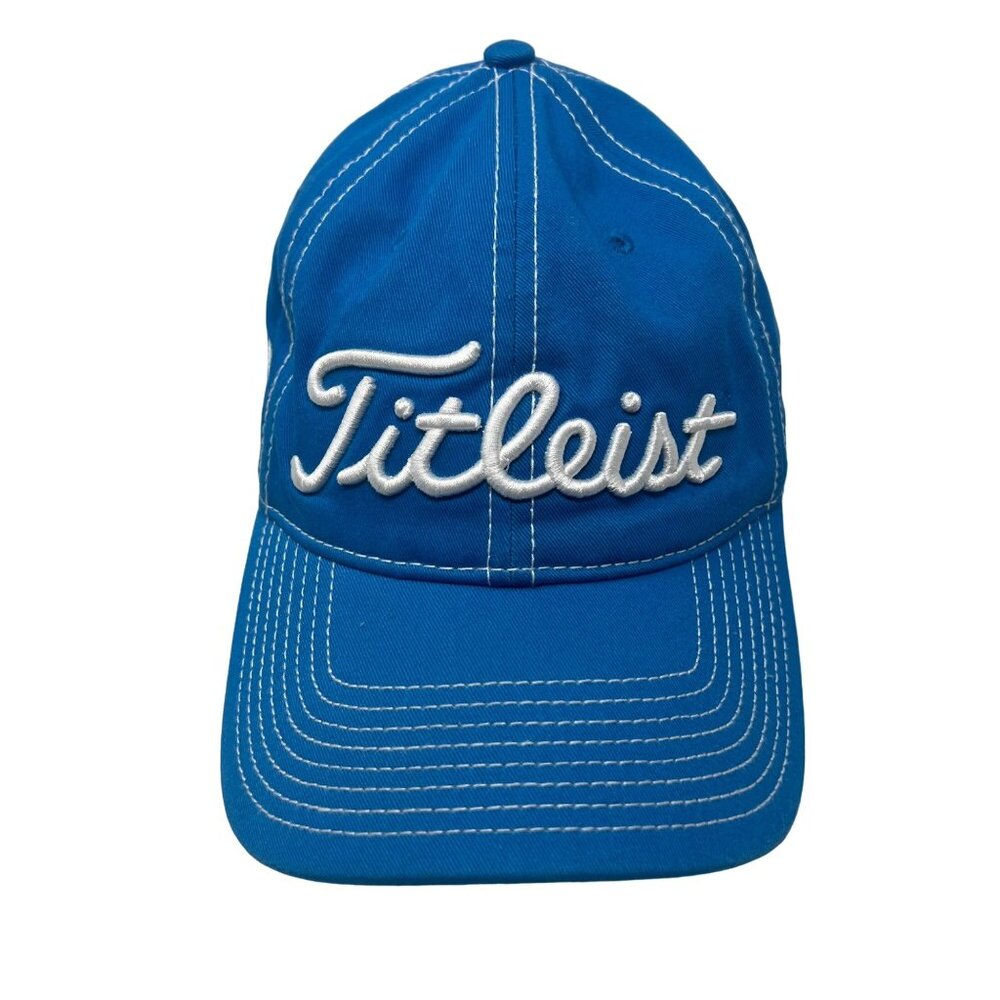 Titleist FootJoy Hat One Size Pro V1 Golf Cap Blue Adjustable Strap 100% Cotton